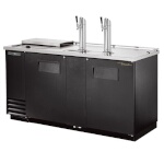 True TDD-3CT-HC - Club Top Draft Beer Cooler, (3) 1/2 keg, (2) solid doors, (2) columns with (1) faucet, black exterior